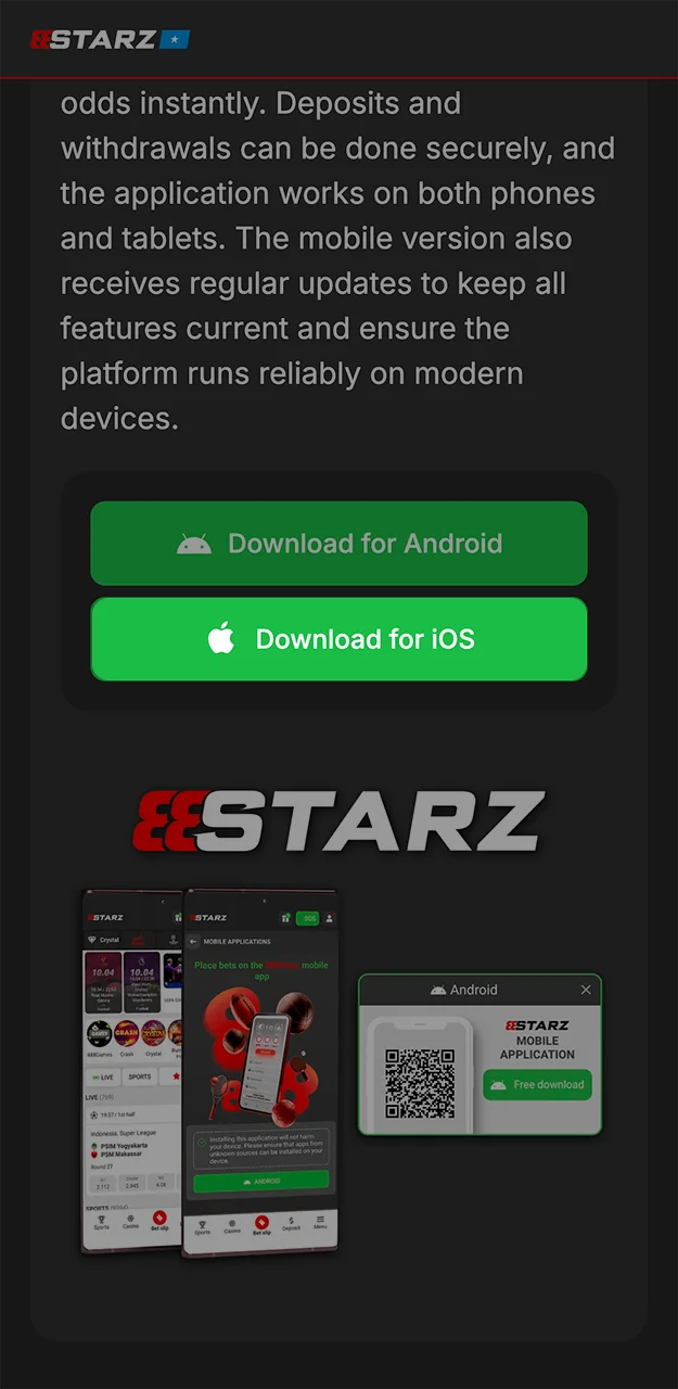 Use this direct link to download the 888starz app.